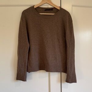 Jenni Kayne Classic Brown Crew Neck Sweater